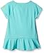 Adidas Little Girls' Short Sleeve Tee with Ruffle, Light Green , 5
