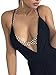 Glamaker Women's Sexy Club Rhinestone Bra Body Necklace Chain Bikini Bra Accessories Gold