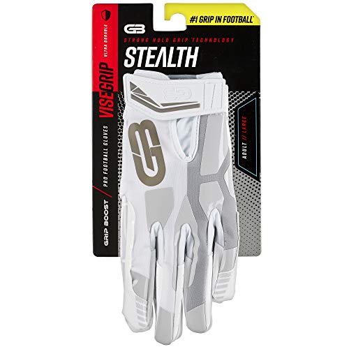 Grip Boost Stealth Football Gloves Pro Elite (White, Youth Small