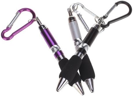 3pcs Portable Retractable Ballpoint Pen Carabiner Keychain
