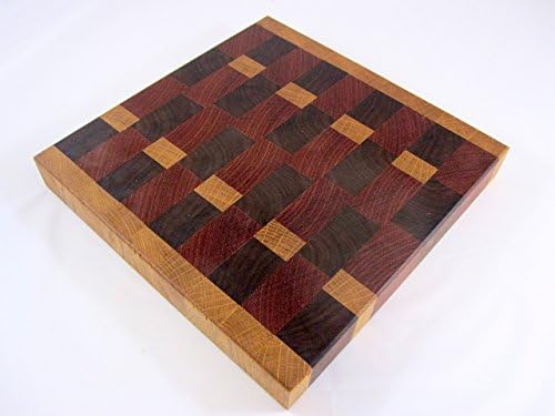End Grain Cutting Board #50 with Walnut, White Oak and Jatoba Brazilian Cherry (ready to ship)