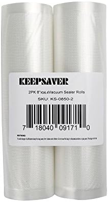 Keepsaver 2 Pack 8" x 16.4' Commercial Vacuum Sealer Saver Rolls Food Storage Sous Vide Bags