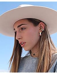 Ear Cuff Earring for No Piercing Ears,Pave Crystal Gold Clip Cartilage Earrings for Women Girls- Set of 3