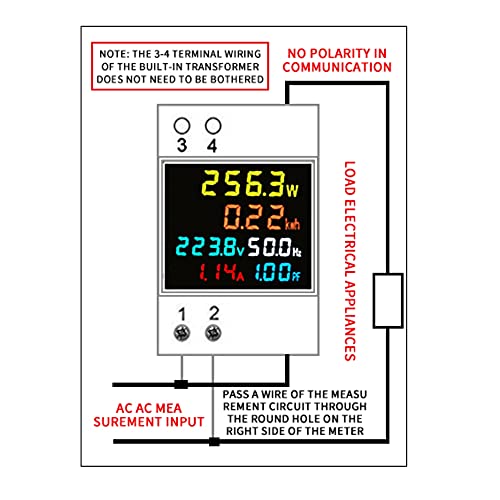 Digital Single Phase Energy Meter Tester Electricity Usage Monitor AC