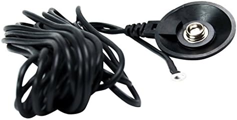 ESDProduct Low Profile Ground Cord, 10mm Male Snap, 1 meg Resistor, 15' Cord, Black (Pack of 8)