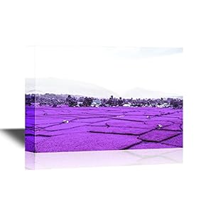 Landscape Canvas Wall Art - Purple Lavender Field - Gallery Wrap Modern Home Art | Ready to Hang - 12x18 inches