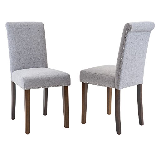 Merax Stylish Dining Chairs with Nailhead Detail and Solid 