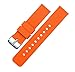 BARTON WATCH BANDS 24mm Pumpkin Orange Soft Silicone Quick Release Straps