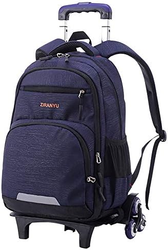 Tenthree Children Luggage Backpacks - Trend Fashion Junior High Middle Student School Bag Trolley Case Teenager Six Wheels Climbing Stairs Detachable Travel