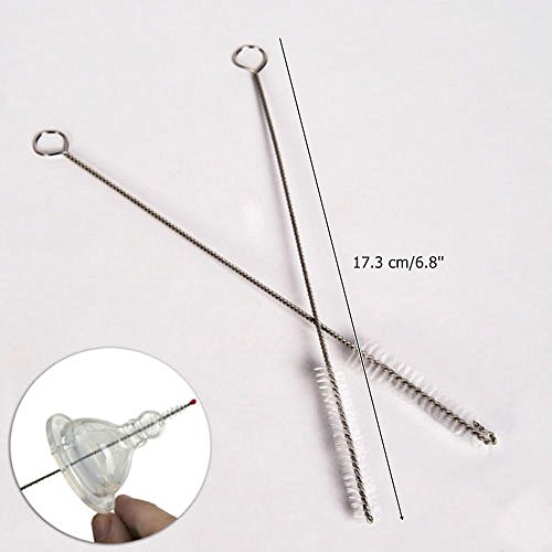 ISKYBOB 2 Pack Stainless Steel Straws Yerba Mate Bombilla Drinking Straws with Cleaning Brush
