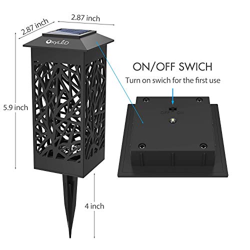 OxyLED Solar Path Lights, 8-Pack Solar Powered LED Garden Pathway Lights, Auto On/Off Led Decorative Landscape Lighting Driveway Security Light for Yard Garden Patio Lawn Backyard