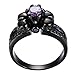 Bamos Jewelry Womens Lab Purple Bright Stone Skulls Black Gold Plated Gift Engagement Wedding Womens Ring Size 6