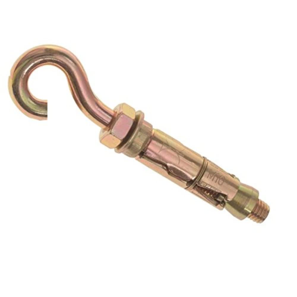 Merriway BH03969 (2 Pcs) YZP 8.8 Steel Hook Bolt with Shield Anchor, M6 x 56 mm - Pack of 2 Pieces