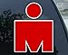 RED Mdot Ironman Triathlon Vinyl Decal Bumper Sticker 4