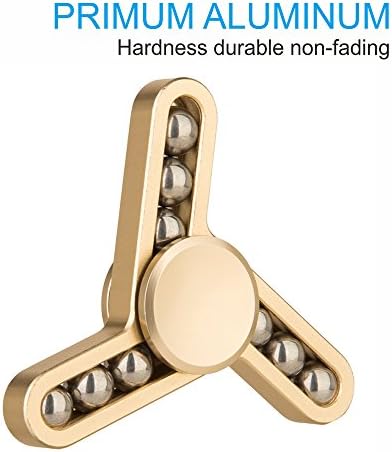 Posife Hand Finger Spinner Metal Tri-Fidget Toy Time Killer for ADD, ADHD, Anxiety, and Autism Adult Children (Golden)