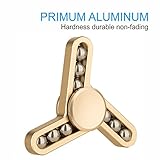 Posife Hand Finger Spinner Metal Tri-Fidget Toy Time Killer for ADD, ADHD, Anxiety, and Autism Adult Children (Golden)