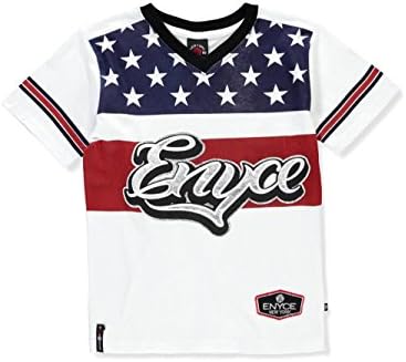 Enyce Little Boys' V-Neck T-Shirt - White/Multi, 7