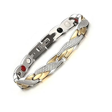 University Trendz New Stylish Bio Magnetic Health Care Therapy Titanium Stainless Steel Bracelet with Adjustable Strap for Girls/Women- Perfect on All Occasions