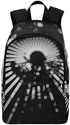 Light Abstract Black and White Structure White Casual Daypack Travel Bag College School Backpack for Mens and Women