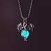 2 Pcs Mix Glowing Dragon Luminous Beads Pendant Necklace Alloy Jewelry Blue Green Linght 18 Inches