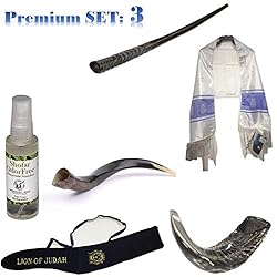 Set Shofar,Oryx,Ram Horn,Kudu,Tallit Messianic