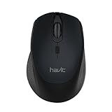 Havit 2.4G Wireless Mouse 2000DPI Optical Mini Portable Mobile with USB Receiver, 3 Adjustable DPI Levels, 4 Buttons for Notebook, PC, Laptop, Computer, MacBook (Black)