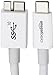 Amazon Basics USB-C to Micro USB 3.1 Gen2 Charger Cable - 3 Feet (0.9 Meters) - White