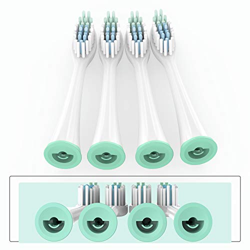 Liberex Electric Toothbrush Head Replacement for MS100, 4-Pack, White