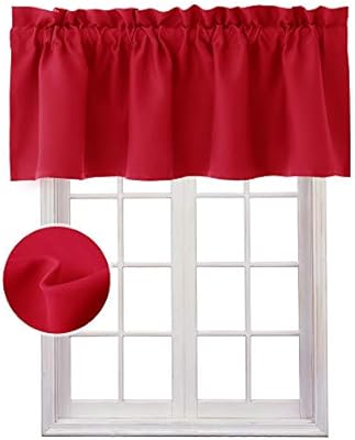 Amazon Com Hiasan Red Valance Curtains For Kitchen Blackout