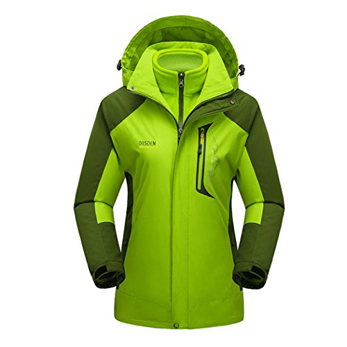 Modern Fantasy Womens Convertible 3 in 1 Mountain Outdoor Ski Fleece Down Jacket Size US Fruit Green XS