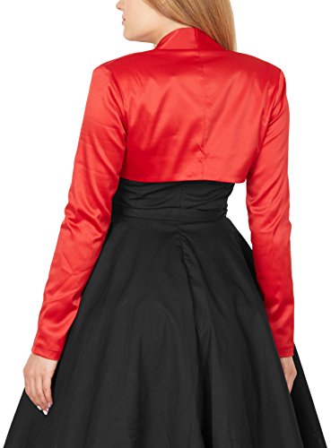 BlackButterfly Formal Satin Long Sleeve Bolero Shrug (Red, US 18) - Thumbnail 3