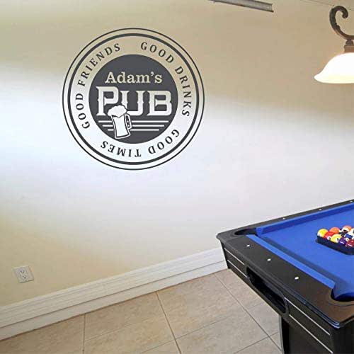 Custom Name Bar Wall Decal Personalized Name