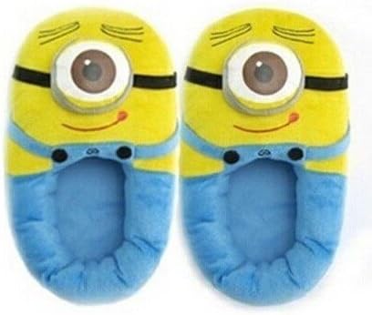 EsenToys Despicable Me 3D Eyes Minion Stewart Soft Plush Doll Adult Plush Slippers OneEye, 30cm