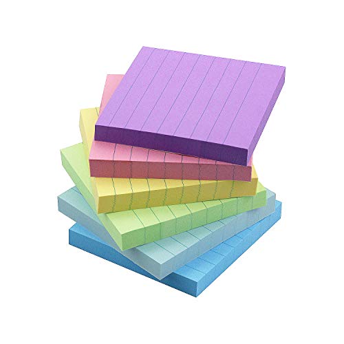 Early Buy 6 Candy Color Lined Sticky Notes SelfStick Notes 3 in x 3 in