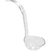 S.G 5oz Plastic Punch Ladle with Hanging Hole (13x4.25 Inches) &ndash; Clear Hard Plastic Soup Ladles for Serving &amp; Cooking &ndash; Disposable Large Ladle Spoon for Clean Pouring of Punch, Gravy, Stews &amp; Sauces