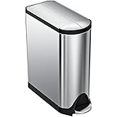 simplehuman 45 Liter / 11.9 Gallon Butterfly Lid Kitchen Step Trash Can, Brushed Stainless Steel