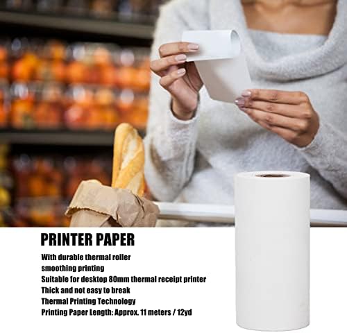 80 X 40 Mm Quittungspapier, 11 Meter Länge Thermopapier-Quittungsrollen Thermodruckerpapier Mini-Druckpapierrolle und Selbstklebender Bedruckbarer Aufkleber