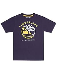 Timberland - Camiseta de manga corta para niño, cuello redondo