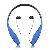 Bluetooth Headphones, Bluenin 980 Wireless Headsets Sweatproof In-ear Earbuds Sports Neckband Earphones Built-in Mic with Noise Cancellation for iPhone 7 plus 7 6s 6 5s 5 Samsung and Android (Blue)