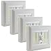 Geek Lights Jumbo Toggle Battery Operated LED Night lights, COB LED Cordless Light Switch, Under Cabinet, Shelf, Closet, Nightlight & Kitchen RV & Boat, 4 COUNT, BATTERIES INCLUDED