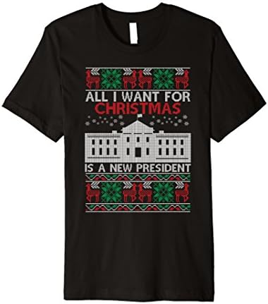 Mens All I Want For Christmas Is A New President T-shirt Large Black