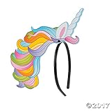 Fun Express Plastic Unicorn Rainbow Headband (12 Pc) By Fun Express
