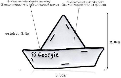 XIONGZ White Paper Boat SS GEORGIE Cartoon Cute Enamel Brooch Sweater Shirt Badge Child Gifts