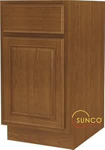 Amazon.com: Sunco Inc 18' Oak Base Cabinet B18rt Kitchen Cabinet Finished Ready To Assemble ...