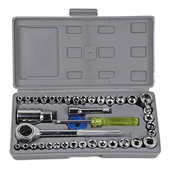 iSweven 40 Combination Spanner Socket Set Car Motorcycle 1/4 & 3/8 Repair Full Tool Kit Wrench Set