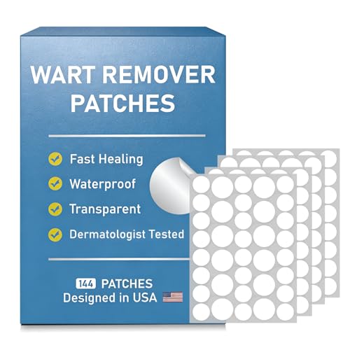 FEDOLOY Wart Remover Patches with 40% Max Strength Salicylic Acid, Hydrocolloid Adhesive Patches for Common & Plantar Warts, Skin Bump Care – Waterproof for Feet & Fingers,144 Patches
