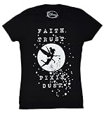 Peter Pan Tinkerbell Faith Trust And Pixie Dust Juniors T-shirt (X-Large, Black)