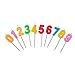 Willcan Multicolor Happy Birthday Candles, 0-9 Molded Number Candles for Party Wedding Decoration and Celebration Funny Candles Make a Wish Candles for Adults and Kids(Multicolor Without Glitter)