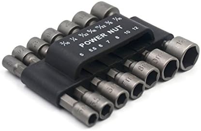 IRISFLY 14pcs Power Nut Driver Drill Bit Set Metric Socket Wrench Screw Quick-Change Hex Keys