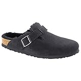 Birkenstock Women's Boston Shearling Slip On Clogs, Black, 37 EU (7.5 B(M) US Women)